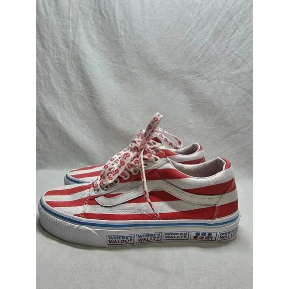 VANS Old Skool International Stripes Where's Waldo Skate Shoes Mens 6.5/Womens 8 - Picture 2 of 13